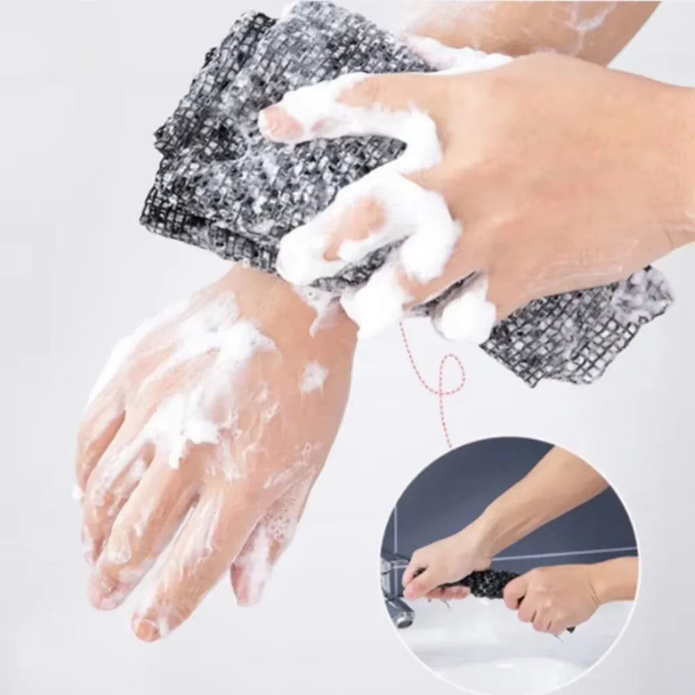 Japanese Rubbing Washcloth Bath Scrubber Nylon Towel Brush for Back Exfoliating Body Scrub Shower Sponge Body Wash Bath Supplies
