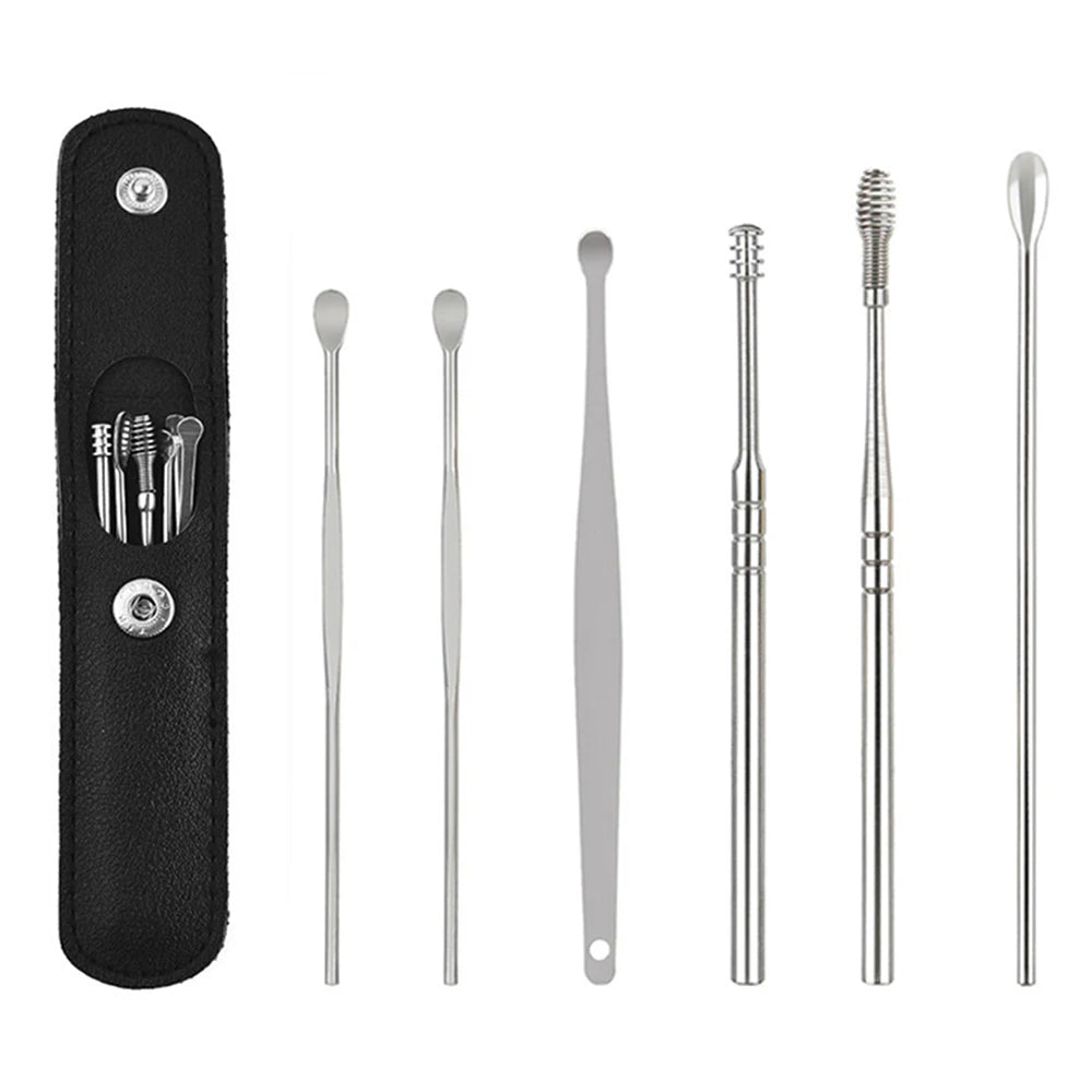 Earwax Remover Ear Cleaner Wax Removal Tool Earpick Sticks Curette Ear Pick Cleaning Ear Cleanser Spoon Health Care Earpick 6PCS