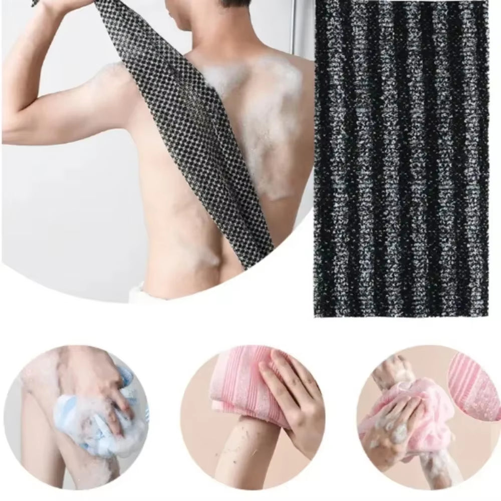 Japanese Rubbing Washcloth Bath Scrubber Nylon Towel Brush for Back Exfoliating Body Scrub Shower Sponge Body Wash Bath Supplies